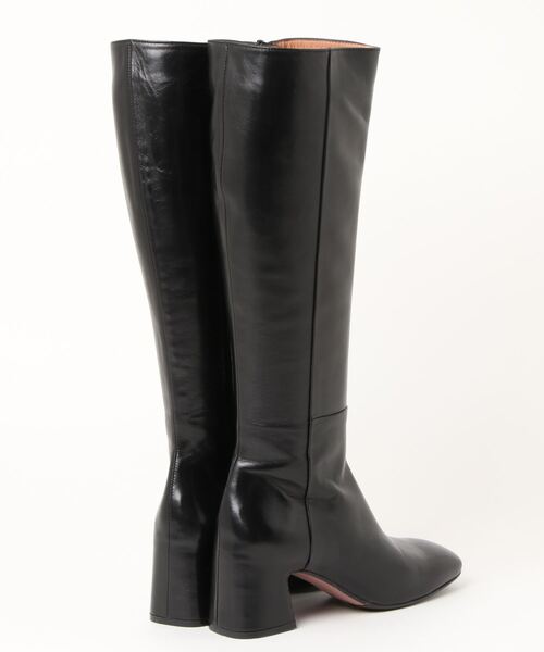 【セール】【mara bini】スクエアトウカバードヒールロングブーツ(E13297)（ブーツ）｜INTER-CHAUSSURES（インターショシュール）