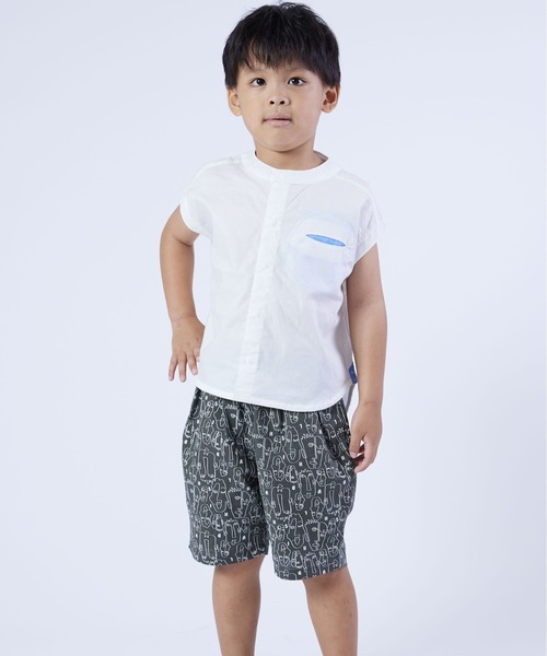 DILASH(ディラッシュ)の「丸ポケット シャツ(シャツ/ブラウス・キッズ・イエロー/ブルー/オフホワイト・80/90/100/110/140/130/120)」の1枚目の写真