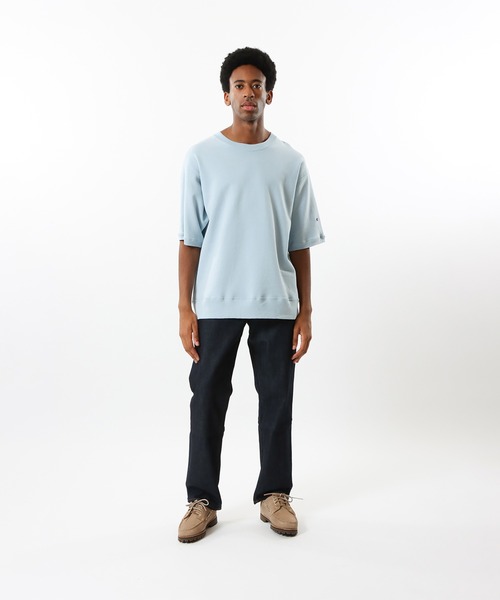 Champion(チャンピオン)の「【Champion/チャンピオン】メンズ MADE IN USA ハーフスリーブスウェットシャツ(Tシャツ/カットソー・メンズ・バイオレット/ブルー系その他2/ゴールド・X-LARGE/LARGE/MEDIUM)」の2枚目の写真