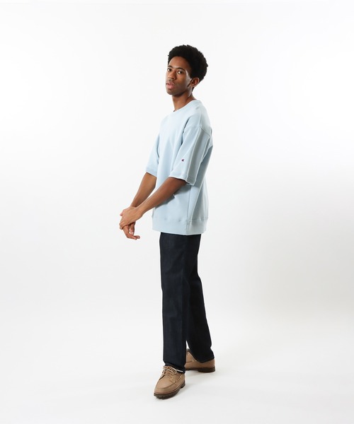 Champion(チャンピオン)の「【Champion/チャンピオン】メンズ MADE IN USA ハーフスリーブスウェットシャツ(Tシャツ/カットソー・メンズ・バイオレット/ブルー系その他2/ゴールド・X-LARGE/LARGE/MEDIUM)」の4枚目の写真