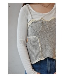 メタルハートフレームブローチ