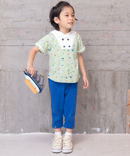 RAGMART（ラグマート）の「セーラーTシャツ（Tシャツ/カットソー・キッズ・サックスブルー/グリーン・110cm/120cm/130cm/100cm）」の4枚目の写真