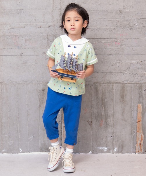 RAGMART（ラグマート）の「セーラーTシャツ（Tシャツ/カットソー・キッズ・サックスブルー/グリーン・110cm/120cm/130cm/100cm）」の5枚目の写真