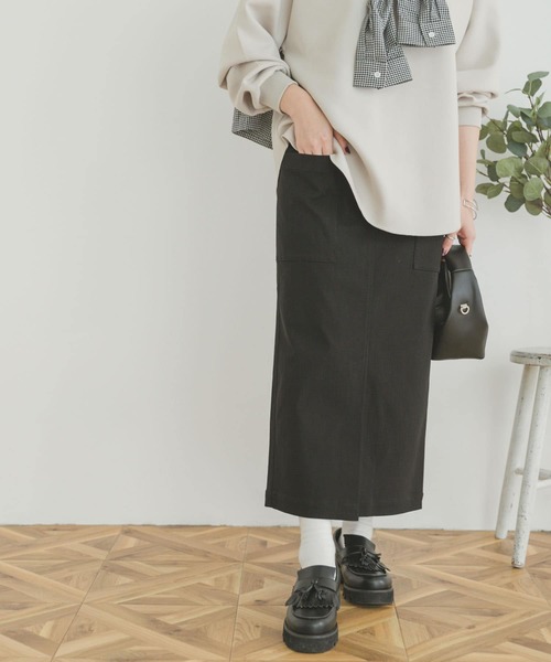 ITEMS URBANRESEARCH（アイテムズ アーバンリサーチ）の「ストレッチタイトスカート（スカート・レディース・ブラック/ベージュ/カーキ・FREE）」の2枚目の写真