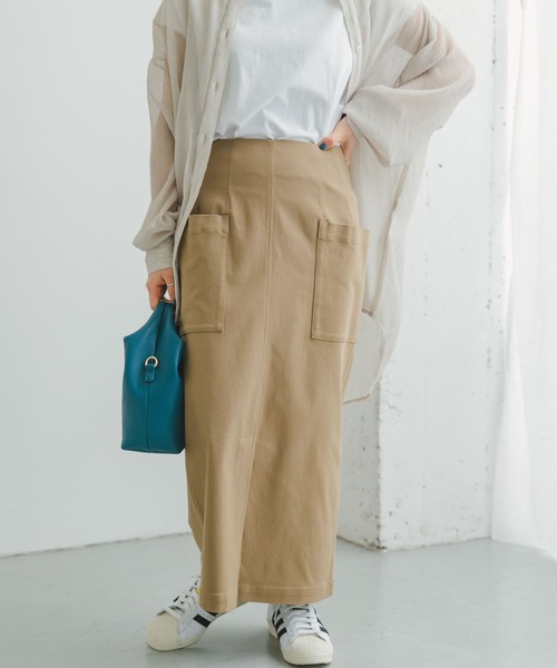 ITEMS URBANRESEARCH（アイテムズ アーバンリサーチ）の「ストレッチタイトスカート（スカート・レディース・ブラック/ベージュ/カーキ・FREE）」の4枚目の写真