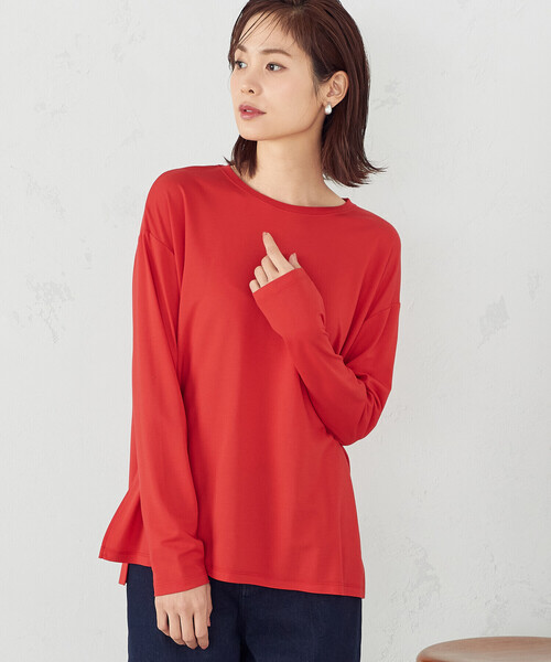 COMME CA ISM（コムサイズム）の「長袖Ｔシャツ（Tシャツ/カットソー・レディース・ホワイト/ベージュ/レッド/チャコール・MEDIUM/LARGE）」の16枚目の写真