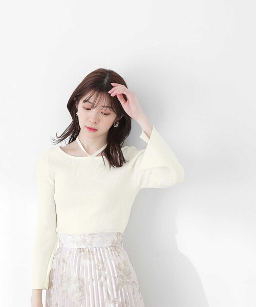 PROPORTION BODY DRESSING(プロポーションボディドレッシング)の「2WAYラリエットニット / 1213170318(ニット/セーター・レディース・ネイビー/ピンク/ホワイト・MEDIUM/SMALL)」の5枚目の写真