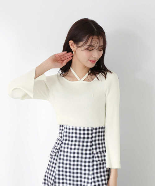 PROPORTION BODY DRESSING(プロポーションボディドレッシング)の「2WAYラリエットニット / 1213170318(ニット/セーター・レディース・ネイビー/ピンク/ホワイト・MEDIUM/SMALL)」の7枚目の写真