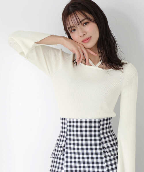PROPORTION BODY DRESSING(プロポーションボディドレッシング)の「2WAYラリエットニット / 1213170318(ニット/セーター・レディース・ネイビー/ピンク/ホワイト・MEDIUM/SMALL)」の9枚目の写真