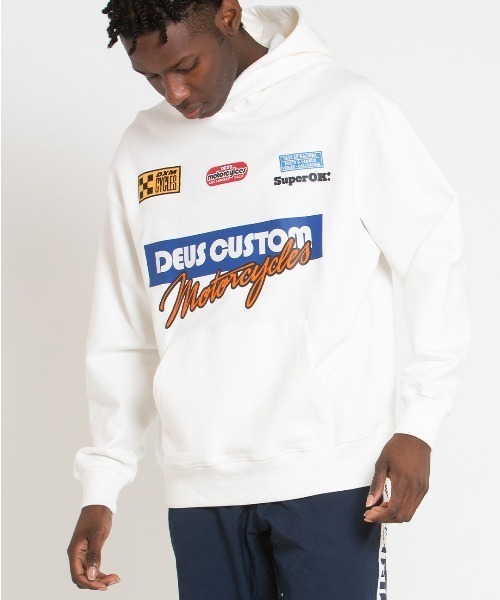 DEUS EX MACHINA(デウスエクスマキナ)の「CHAMPAGNE HOODIE(パーカー・メンズ・オレンジ/オフホワイト・MEDIUM/LARGE)」の2枚目の写真