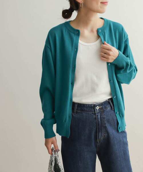 URBAN RESEARCH DOORS(アーバンリサーチドアーズ)の「オーガニックコットンクルーネックカーディガン(ニット/セーター・レディース・ピンク/ネイビー/グリーン系その他/オフホワイト・MEDIUM)」の16枚目の写真