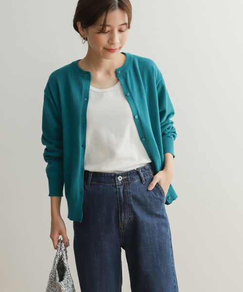 URBAN RESEARCH DOORS(アーバンリサーチドアーズ)の「オーガニックコットンクルーネックカーディガン(ニット/セーター・レディース・ピンク/ネイビー/グリーン系その他/オフホワイト・MEDIUM)」の17枚目の写真