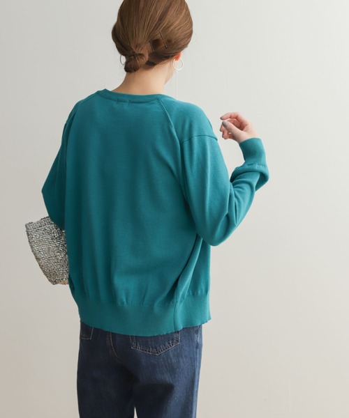 URBAN RESEARCH DOORS(アーバンリサーチドアーズ)の「オーガニックコットンクルーネックカーディガン(ニット/セーター・レディース・ピンク/ネイビー/グリーン系その他/オフホワイト・MEDIUM)」の20枚目の写真