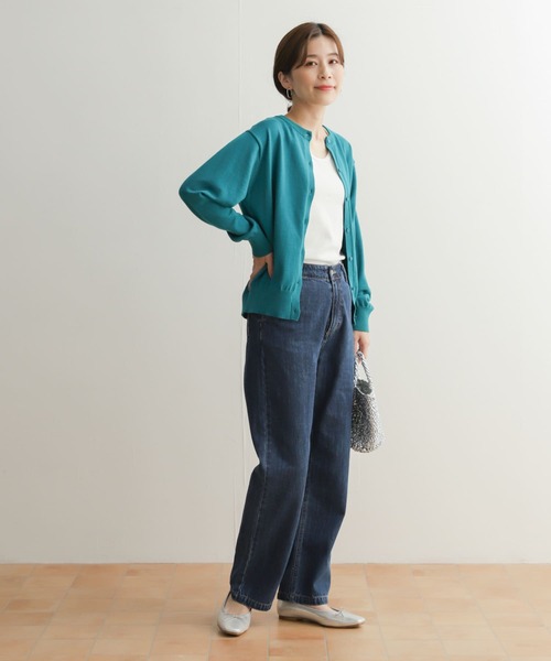 URBAN RESEARCH DOORS(アーバンリサーチドアーズ)の「オーガニックコットンクルーネックカーディガン(ニット/セーター・レディース・ピンク/ネイビー/グリーン系その他/オフホワイト・MEDIUM)」の22枚目の写真