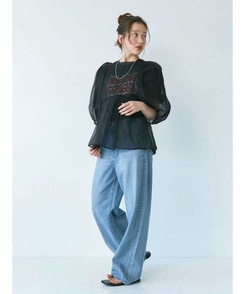 Ungrid(アングリッド)の「コットンオーガンジーボリュームブラウス(シャツ/ブラウス・レディース・ブラック/オフホワイト/オレンジ・FREE)」の9枚目の写真