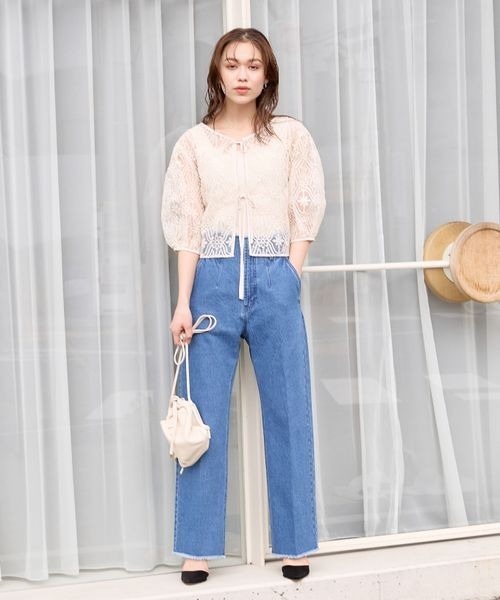 mysty woman（ミスティウーマン）の「オーガンジー2WAYブラウス 193465（シャツ/ブラウス・レディース・ブラック/アイボリー/ピンクベージュ/オレンジ系その他・FREE）」の14枚目の写真