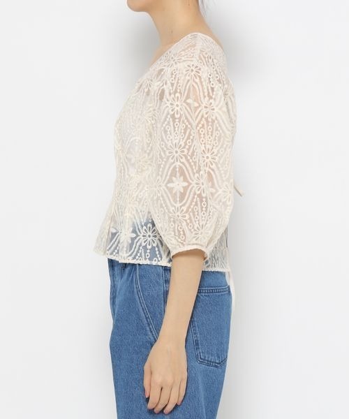 mysty woman（ミスティウーマン）の「オーガンジー2WAYブラウス 193465（シャツ/ブラウス・レディース・ブラック/アイボリー/ピンクベージュ/オレンジ系その他・FREE）」の13枚目の写真