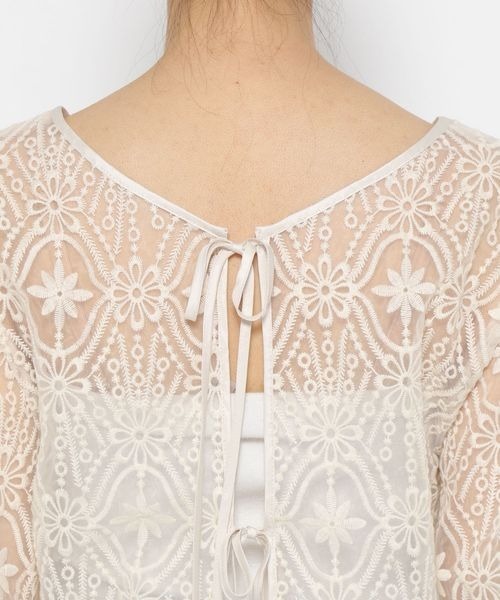 mysty woman（ミスティウーマン）の「オーガンジー2WAYブラウス 193465（シャツ/ブラウス・レディース・ブラック/アイボリー/ピンクベージュ/オレンジ系その他・FREE）」の8枚目の写真