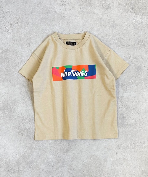 WILD THINGS(ワイルドシングス)の「【WILD THINGS】別注プリントTee(90~150cm)(Tシャツ/カットソー・キッズ・ホワイト/ベージュ/オフホワイト/ブラック・90/100/110/120/130/140/150)」の5枚目の写真
