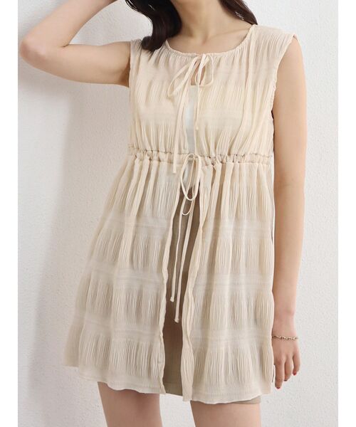 EMODA（エモダ）の「シャーリングロングトップ（Tシャツ/カットソー・レディース・ブラック/グレー/ブルー/アイボリー・FREE）」の13枚目の写真