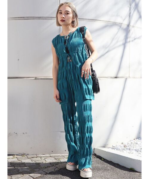 EMODA（エモダ）の「シャーリングロングトップ（Tシャツ/カットソー・レディース・ブラック/グレー/ブルー/アイボリー・FREE）」の22枚目の写真