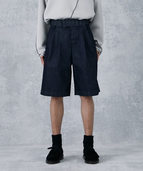 PUBLIC TOKYO(パブリックトウキョウ)の「ベルクロイージースラックスワイドショーツ(スラックス・メンズ・インディゴブルー/ブラック/ベージュ・1/2)」の7枚目の写真