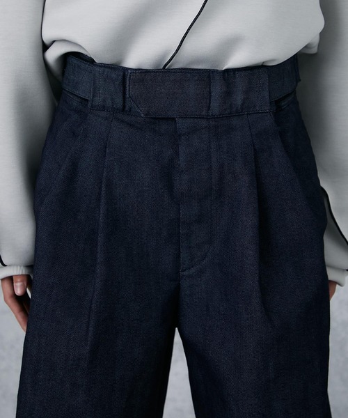 PUBLIC TOKYO(パブリックトウキョウ)の「ベルクロイージースラックスワイドショーツ(スラックス・メンズ・インディゴブルー/ブラック/ベージュ・1/2)」の10枚目の写真