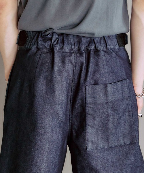 PUBLIC TOKYO(パブリックトウキョウ)の「ベルクロイージースラックスワイドショーツ(スラックス・メンズ・インディゴブルー/ブラック/ベージュ・1/2)」の22枚目の写真