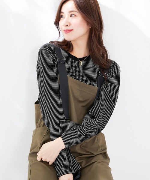 CHAN ME(チャンミ)の「細ボーダー長袖Tシャツ(Tシャツ/カットソー・レディース・ブラック/ホワイト・MEDIUM/LARGE/X-LARGE)」の19枚目の写真