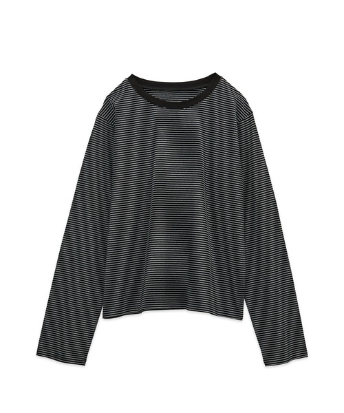 CHAN ME(チャンミ)の「細ボーダー長袖Tシャツ(Tシャツ/カットソー・レディース・ブラック/ホワイト・MEDIUM/LARGE/X-LARGE)」の20枚目の写真