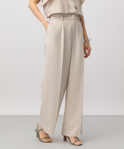 A part by（アパートバイ）の「【セットアップ対応】メッシュストレートパンツ（スラックス・レディース・ブラック/アイボリー・MEDIUM/LARGE）」の3枚目の写真