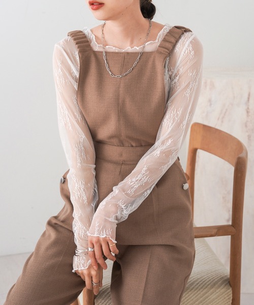 Bab(バブ)の「レースシアーインナートップス(Tシャツ/カットソー・レディース・ベージュ/ブラック/ブルー/オフホワイト・FREE)」の9枚目の写真