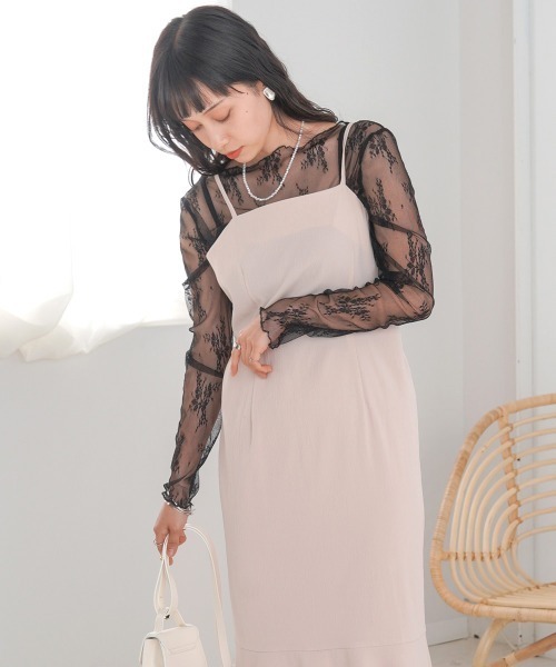 Bab(バブ)の「レースシアーインナートップス(Tシャツ/カットソー・レディース・ベージュ/ブラック/ブルー/オフホワイト・FREE)」の19枚目の写真