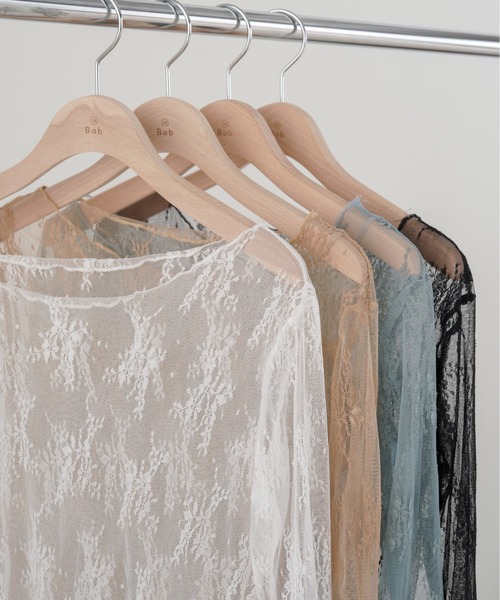 Bab(バブ)の「レースシアーインナートップス(Tシャツ/カットソー・レディース・ベージュ/ブラック/ブルー/オフホワイト・FREE)」の12枚目の写真