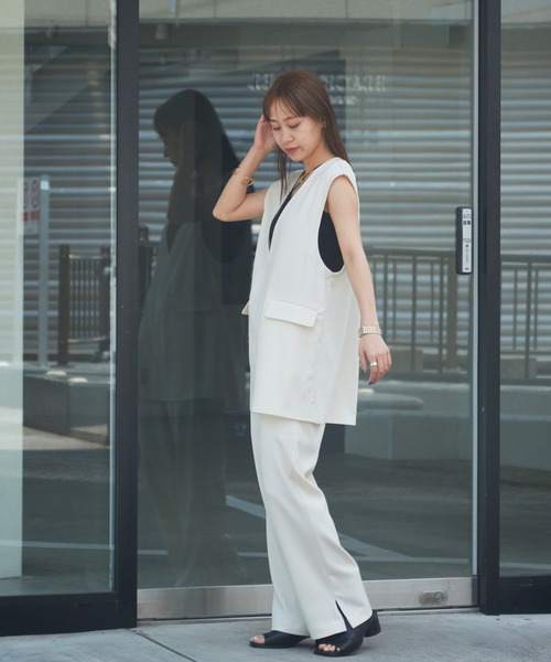 COLONY 2139（コロニートゥーワンスリーナイン）の「サイドスリットイージーパンツ（その他パンツ・レディース・ブラック/ミント/アイボリー・FREE）」の8枚目の写真