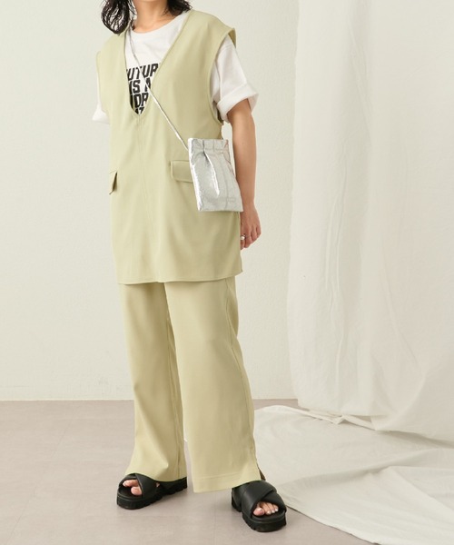 COLONY 2139（コロニートゥーワンスリーナイン）の「サイドスリットイージーパンツ（その他パンツ・レディース・ブラック/ミント/アイボリー・FREE）」の11枚目の写真