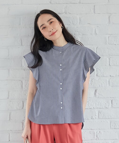 ANY（エニィ）の「【UVカット/吸水速乾/抗菌防臭】エニィファンクション 袖フレアブラウス（シャツ/ブラウス・レディース・ブルー系3/グレー系1/ブラック系5・F）」の2枚目の写真