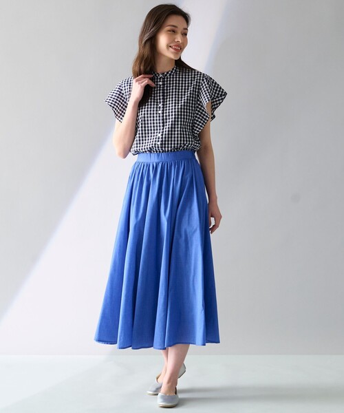 ANY（エニィ）の「【UVカット/吸水速乾/抗菌防臭】エニィファンクション 袖フレアブラウス（シャツ/ブラウス・レディース・ブルー系3/グレー系1/ブラック系5・F）」の8枚目の写真