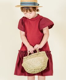 Ampersand | 【premier】ストレッチ天竺切替フリルワンピース(ワンピース)