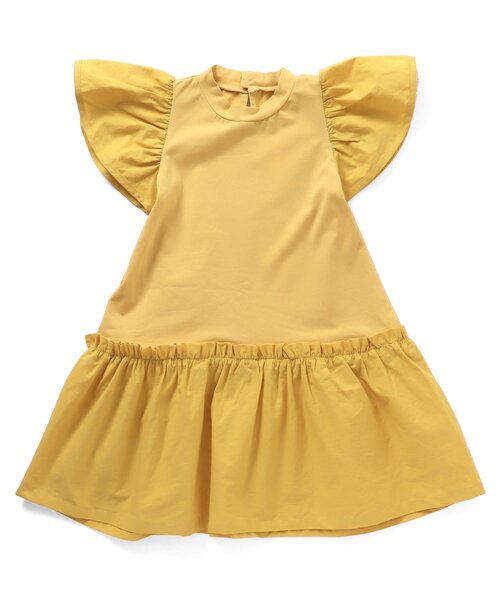 Ampersand（アンパサンド）の「【premier】ストレッチ天竺切替フリルワンピース（ワンピース・キッズ・ブラック/イエロー/レッド/グリーン・100/130/140/90/110/120/80）」の4枚目の写真