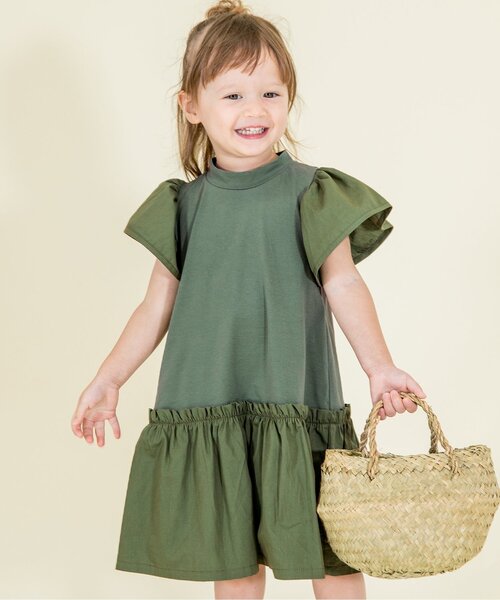 Ampersand（アンパサンド）の「【premier】ストレッチ天竺切替フリルワンピース（ワンピース・キッズ・ブラック/イエロー/レッド/グリーン・100/130/140/90/110/120/80）」の3枚目の写真