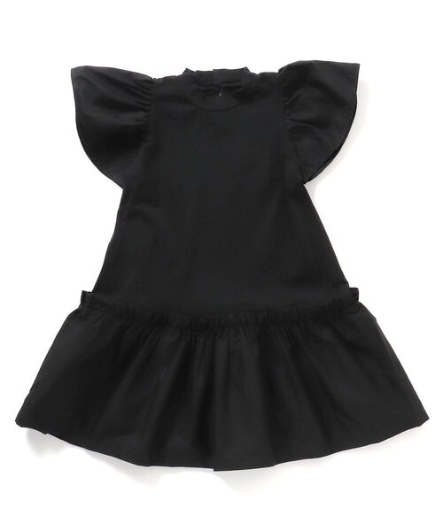 Ampersand（アンパサンド）の「【premier】ストレッチ天竺切替フリルワンピース（ワンピース・キッズ・ブラック/イエロー/レッド/グリーン・100/130/140/90/110/120/80）」の2枚目の写真