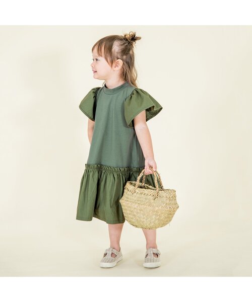 Ampersand（アンパサンド）の「【premier】ストレッチ天竺切替フリルワンピース（ワンピース・キッズ・ブラック/イエロー/レッド/グリーン・100/130/140/90/110/120/80）」の5枚目の写真