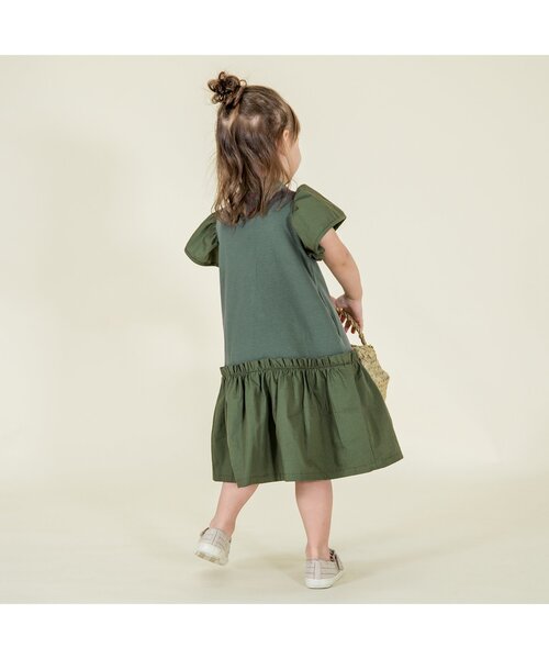 Ampersand（アンパサンド）の「【premier】ストレッチ天竺切替フリルワンピース（ワンピース・キッズ・ブラック/イエロー/レッド/グリーン・100/130/140/90/110/120/80）」の6枚目の写真