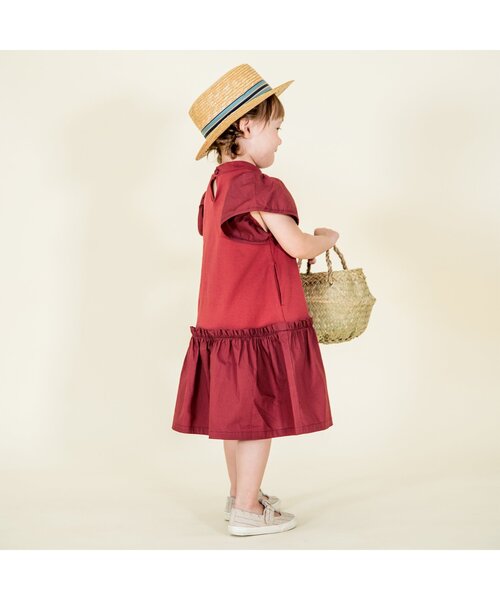 Ampersand（アンパサンド）の「【premier】ストレッチ天竺切替フリルワンピース（ワンピース・キッズ・ブラック/イエロー/レッド/グリーン・100/130/140/90/110/120/80）」の8枚目の写真