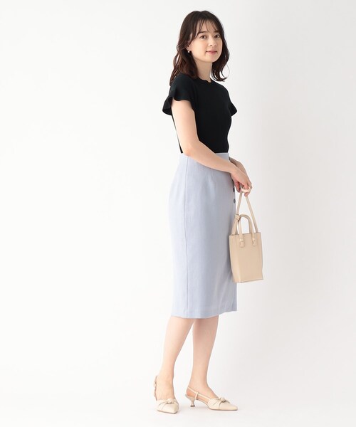 index(インデックス)の「◆オーガニックコットン フリルリブニット【UV/洗濯機洗い可】(ニット/セーター・レディース・黄緑系/オフホワイト/ブラック/ピンク・42/40/38/36)」の11枚目の写真