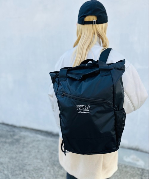 FREDRIK PACKERS(フレドリックパッカーズ)の「FREDRIK PACKERS / フレドリックパッカーズ / 70D 2WAY BACKPACK(バックパック/リュック・レディース・ブラック/カーキ・ONESIZE)」の14枚目の写真