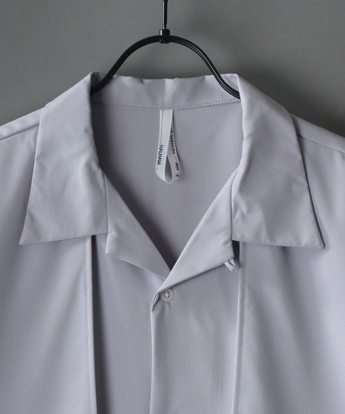 SITRY(シトリー)の「Oversize Drop shoulder trench shirt/オーバーサイズ ドロップショルダー 半袖 トレンチ シャツ(シャツ/ブラウス・メンズ・ホワイト/ブラック/グレー・M/L/XL)」の5枚目の写真
