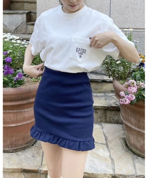 ÉPINE PARIS エピヌ 長袖Tシャツ ネイビー ÉPINE PARIS embroidery tee Tシャツ ネイビー エピヌ - メルカリ