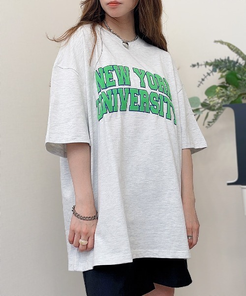Riff(リフ)の「NEWYORK立体プリントBIG半袖Tシャツ(Tシャツ/カットソー・レディース・オレンジ/ブラック/オフホワイト/オートミール・M)」の3枚目の写真